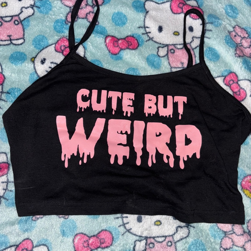 ROMWE Black and Pink Crop Top